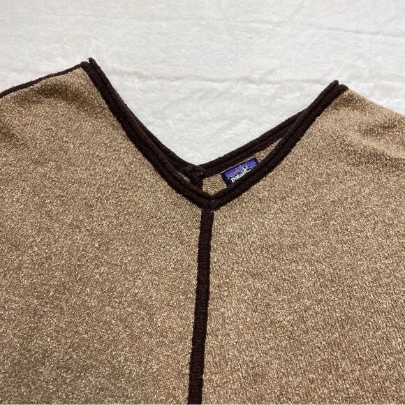 Patagonia Poncho 2 Tone Brown Size XS/S - Picture 7 of 10